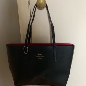Coach Black Leather Avenue tote